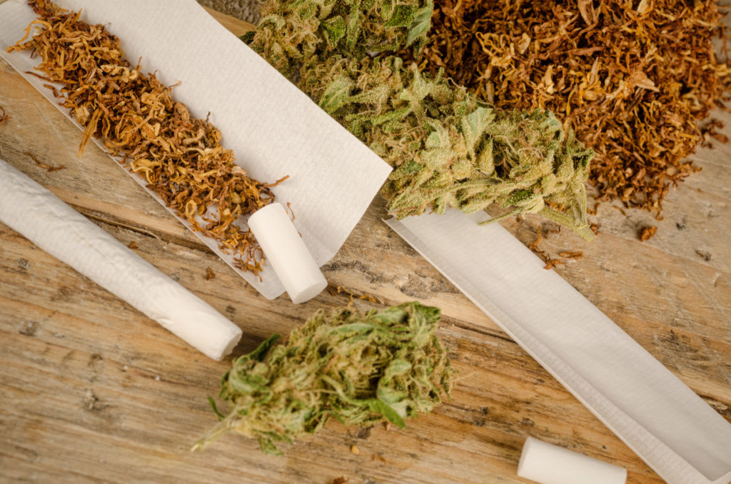 Ingredients to roll a joint